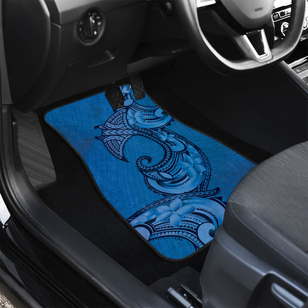 Polynesia Manta Ray Tattoo Car Mats Tropical Plumeria Blue Polynesian Pattern LT14 - Polynesian Pride