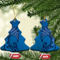Polynesia Manta Ray Tattoo Ceramic Ornament Tropical Plumeria Blue Polynesian Pattern LT14 Christmas Tree Blue - Polynesian Pride