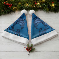 Polynesia Manta Ray Tattoo Christmas Santa Hat Tropical Plumeria Blue Polynesian Pattern LT14 - Polynesian Pride