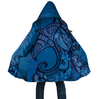 Polynesia Manta Ray Tattoo Cloak Tropical Plumeria Blue Polynesian Pattern LT14 Unisex Blue - Polynesian Pride