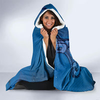 Polynesia Manta Ray Tattoo Hooded Blanket Tropical Plumeria Blue Polynesian Pattern LT14 - Polynesian Pride