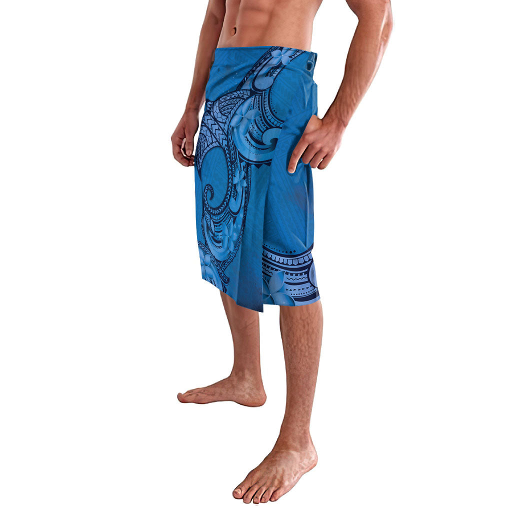 Polynesia Manta Ray Tattoo Lavalava Tropical Plumeria Blue Polynesian Pattern LT14 - Polynesian Pride