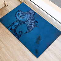 Polynesia Manta Ray Tattoo Rubber Doormat Tropical Plumeria Blue Polynesian Pattern LT14 - Polynesian Pride