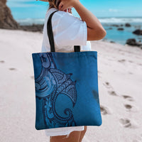 Polynesia Manta Ray Tattoo Tote Bag Tropical Plumeria Blue Polynesian Pattern LT14 - Polynesian Pride