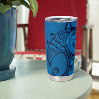 Polynesia Manta Ray Tattoo Tumbler Cup Tropical Plumeria Blue Polynesian Pattern LT14 - Polynesian Pride