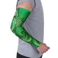 Polynesia Manta Ray Tattoo Arm Sleeves Tropical Plumeria Green Polynesian Pattern LT14 - Polynesian Pride
