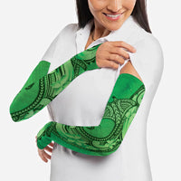 Polynesia Manta Ray Tattoo Arm Sleeves Tropical Plumeria Green Polynesian Pattern LT14 - Polynesian Pride