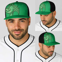 Polynesia Manta Ray Tattoo Baseball Net Cap Tropical Plumeria Green Polynesian Pattern LT14 - Polynesian Pride