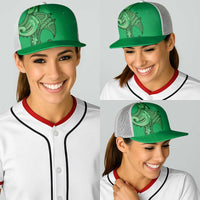 Polynesia Manta Ray Tattoo Baseball Net Cap Tropical Plumeria Green Polynesian Pattern LT14 - Polynesian Pride