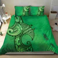 Polynesia Manta Ray Tattoo Bedding Set Tropical Plumeria Green Polynesian Pattern LT14 - Polynesian Pride