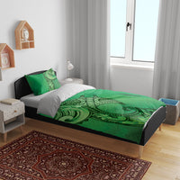 Polynesia Manta Ray Tattoo Bedding Set Tropical Plumeria Green Polynesian Pattern LT14 - Polynesian Pride