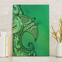 Polynesia Manta Ray Tattoo Canvas Wall Art Tropical Plumeria Green Polynesian Pattern LT14 Without Frame Green - Polynesian Pride
