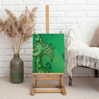 Polynesia Manta Ray Tattoo Canvas Wall Art Tropical Plumeria Green Polynesian Pattern LT14 - Polynesian Pride