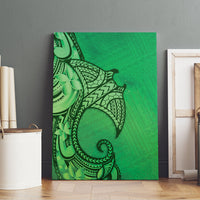 Polynesia Manta Ray Tattoo Canvas Wall Art Tropical Plumeria Green Polynesian Pattern LT14 - Polynesian Pride