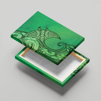 Polynesia Manta Ray Tattoo Canvas Wall Art Tropical Plumeria Green Polynesian Pattern LT14 - Polynesian Pride