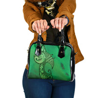 Polynesia Manta Ray Tattoo Shoulder Handbag Tropical Plumeria Green Polynesian Pattern LT14 One Size Green - Polynesian Pride
