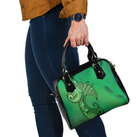 Polynesia Manta Ray Tattoo Shoulder Handbag Tropical Plumeria Green Polynesian Pattern LT14 - Polynesian Pride