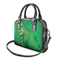 Polynesia Manta Ray Tattoo Shoulder Handbag Tropical Plumeria Green Polynesian Pattern LT14 - Polynesian Pride