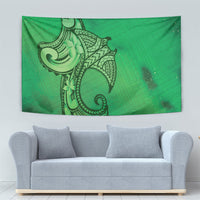 Polynesia Manta Ray Tattoo Tapestry Tropical Plumeria Green Polynesian Pattern LT14 - Polynesian Pride