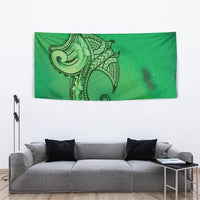 Polynesia Manta Ray Tattoo Tapestry Tropical Plumeria Green Polynesian Pattern LT14 - Polynesian Pride