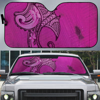 Polynesia Manta Ray Tattoo Auto Sun Shade Tropical Plumeria Pink Polynesian Pattern LT14 Pink - Polynesian Pride
