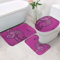 Polynesia Manta Ray Tattoo Bathroom Set Tropical Plumeria Pink Polynesian Pattern LT14 - Polynesian Pride