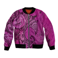 Polynesia Manta Ray Tattoo Bomber Jacket Tropical Plumeria Pink Polynesian Pattern LT14 Unisex Pink - Polynesian Pride