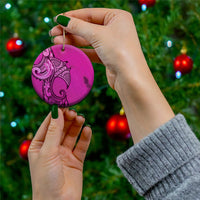 Polynesia Manta Ray Tattoo Ceramic Ornament Tropical Plumeria Pink Polynesian Pattern LT14 - Polynesian Pride