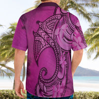 Polynesia Manta Ray Tattoo Hawaiian Shirt Tropical Plumeria Pink Polynesian Pattern LT14 - Polynesian Pride