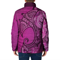 Polynesia Manta Ray Tattoo Padded Jacket Tropical Plumeria Pink Polynesian Pattern LT14 - Polynesian Pride
