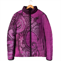 Polynesia Manta Ray Tattoo Padded Jacket Tropical Plumeria Pink Polynesian Pattern LT14 - Polynesian Pride