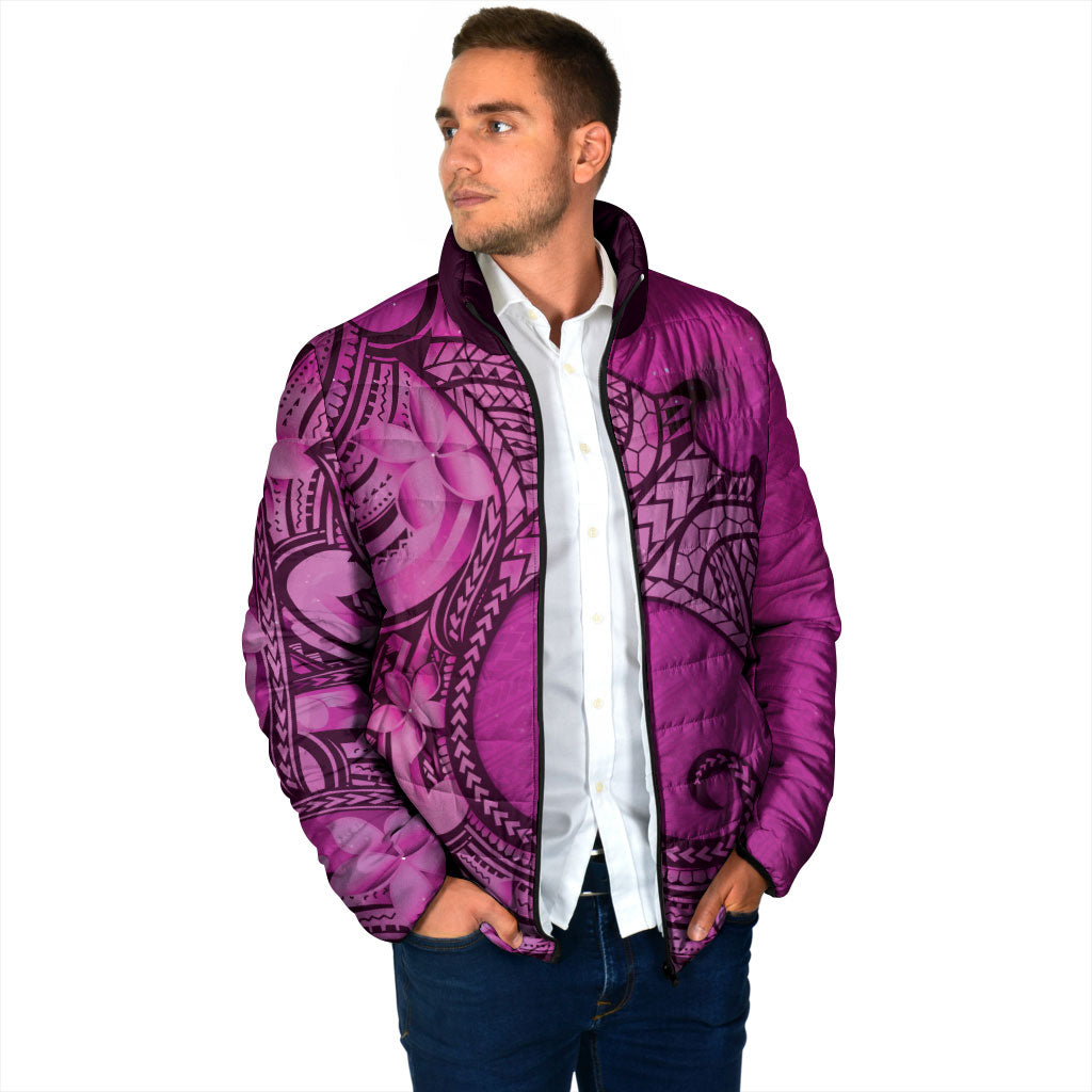Polynesia Manta Ray Tattoo Padded Jacket Tropical Plumeria Pink Polynesian Pattern LT14 - Polynesian Pride