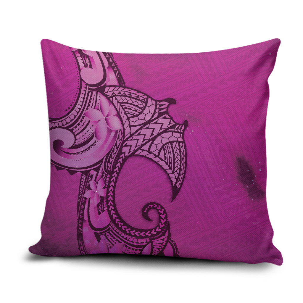 Polynesia Manta Ray Tattoo Pillow Cover Tropical Plumeria Pink Polynesian Pattern LT14 Pink - Polynesian Pride