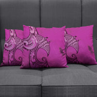 Polynesia Manta Ray Tattoo Pillow Cover Tropical Plumeria Pink Polynesian Pattern LT14 - Polynesian Pride