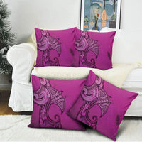 Polynesia Manta Ray Tattoo Pillow Cover Tropical Plumeria Pink Polynesian Pattern LT14 - Polynesian Pride