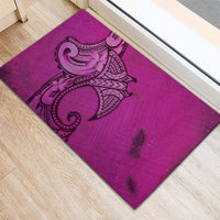 Polynesia Manta Ray Tattoo Rubber Doormat Tropical Plumeria Pink Polynesian Pattern LT14 - Polynesian Pride