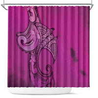 Polynesia Manta Ray Tattoo Shower Curtain Tropical Plumeria Pink Polynesian Pattern LT14 Pink - Polynesian Pride