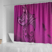 Polynesia Manta Ray Tattoo Shower Curtain Tropical Plumeria Pink Polynesian Pattern LT14 - Polynesian Pride