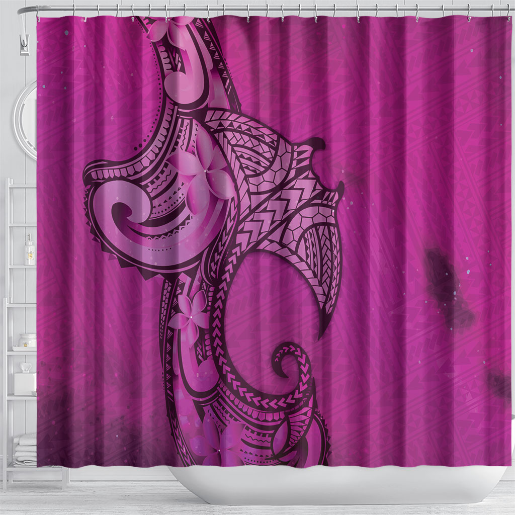 Polynesia Manta Ray Tattoo Shower Curtain Tropical Plumeria Pink Polynesian Pattern LT14 - Polynesian Pride