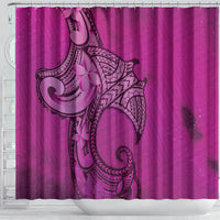 Polynesia Manta Ray Tattoo Shower Curtain Tropical Plumeria Pink Polynesian Pattern LT14 - Polynesian Pride