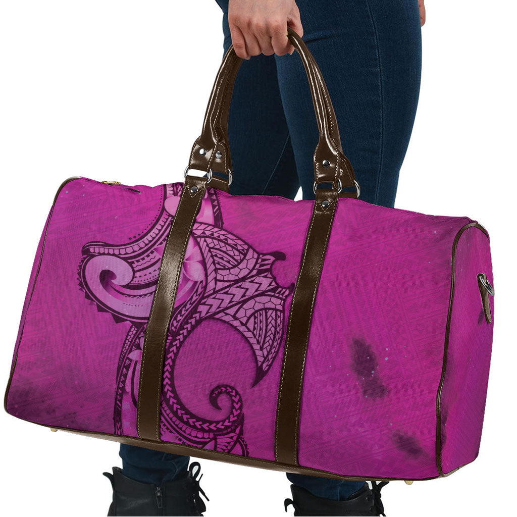 Polynesia Manta Ray Tattoo Travel Bag Tropical Plumeria Pink Polynesian Pattern LT14 - Polynesian Pride