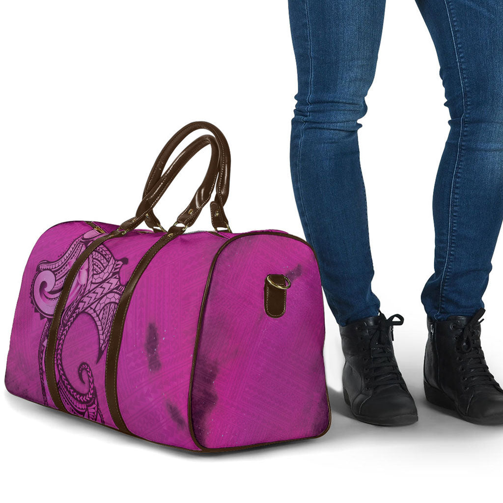 Polynesia Manta Ray Tattoo Travel Bag Tropical Plumeria Pink Polynesian Pattern LT14 - Polynesian Pride