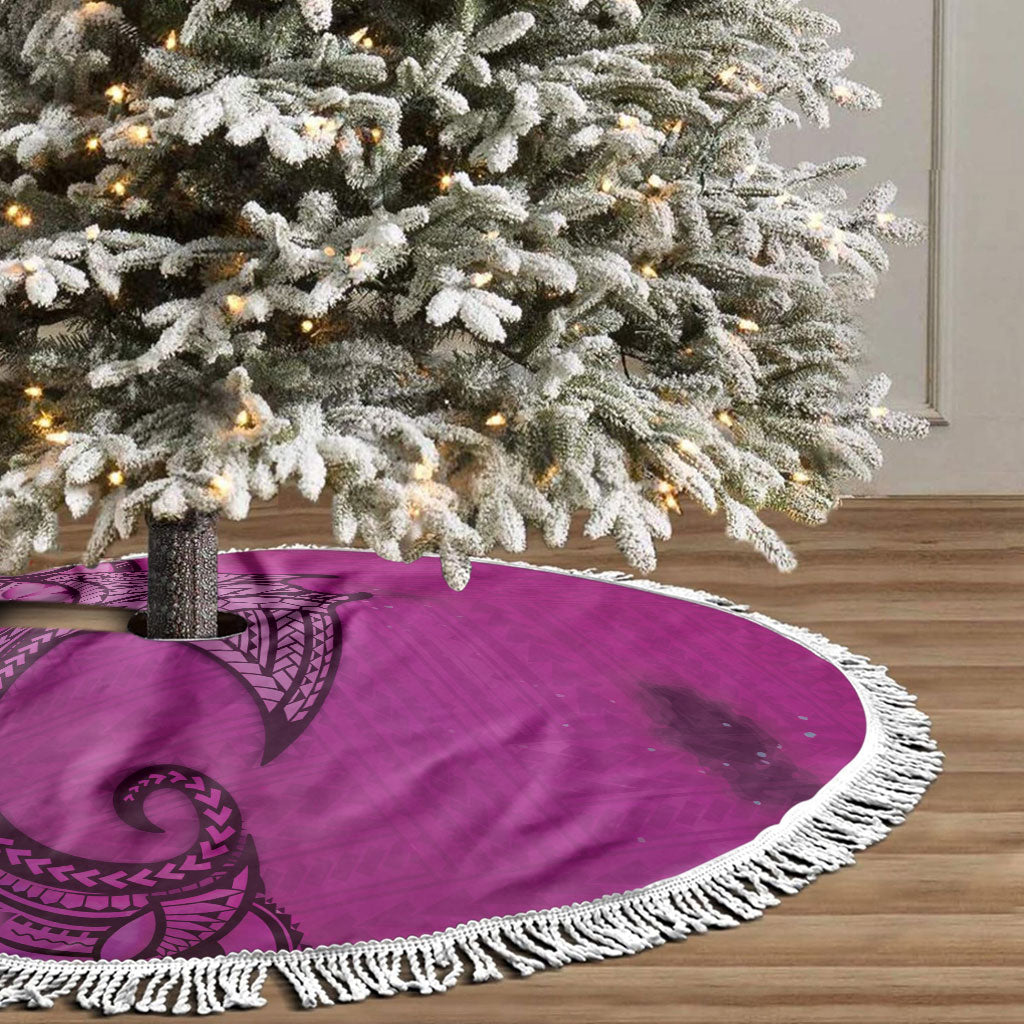 Polynesia Manta Ray Tattoo Tree Skirt Tropical Plumeria Pink Polynesian Pattern LT14 - Polynesian Pride