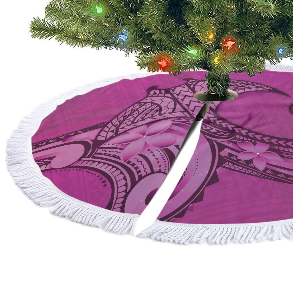 Polynesia Manta Ray Tattoo Tree Skirt Tropical Plumeria Pink Polynesian Pattern LT14 - Polynesian Pride