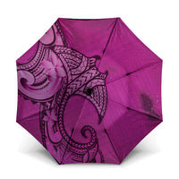 Polynesia Manta Ray Tattoo Umbrella Tropical Plumeria Pink Polynesian Pattern LT14 One Size Folded 11.42 inch Opened Diameter 37.4 inch Pink - Polynesian Pride