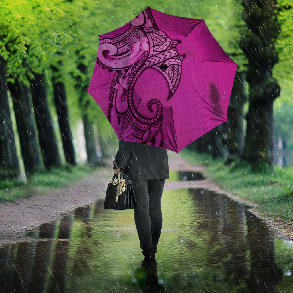 Polynesia Manta Ray Tattoo Umbrella Tropical Plumeria Pink Polynesian Pattern LT14 - Polynesian Pride