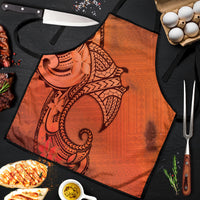 Polynesia Manta Ray Tattoo Apron Tropical Plumeria Orange Polynesian Pattern LT14 Orange - Polynesian Pride