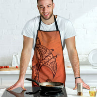 Polynesia Manta Ray Tattoo Apron Tropical Plumeria Orange Polynesian Pattern LT14 - Polynesian Pride
