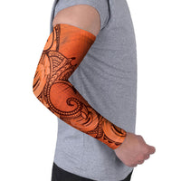 Polynesia Manta Ray Tattoo Arm Sleeves Tropical Plumeria Orange Polynesian Pattern LT14 - Polynesian Pride