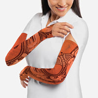 Polynesia Manta Ray Tattoo Arm Sleeves Tropical Plumeria Orange Polynesian Pattern LT14 - Polynesian Pride